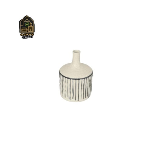 فازة خزفية مميزة بتصميم مزخرف بالأزهار