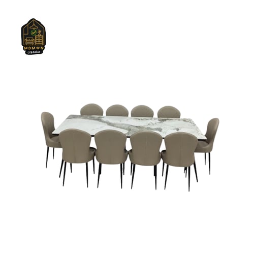 سفرة رخامية فخمة بـ10 كراسي مودرن - لمسة راقية لبي...