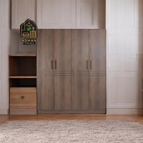 دولاب "نُخبة الأناقة" – تنظيم فاخر بحضور خشبي راقٍ