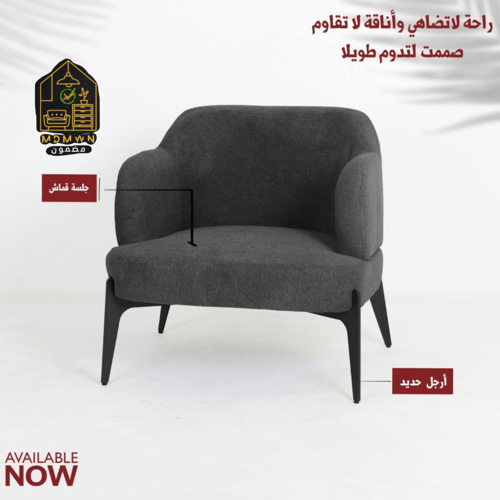 كرسي فخم مع تكايه رمادي