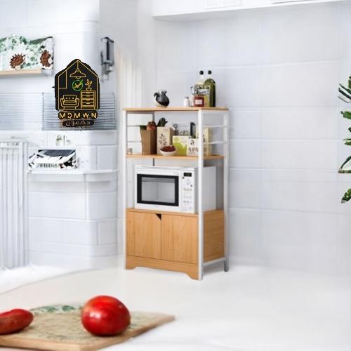 رف مطبخ خشبي بتصميم أنيق