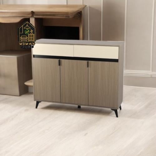 دولاب مدخل 3 أبواب لون خشبي مقاس 120 سم