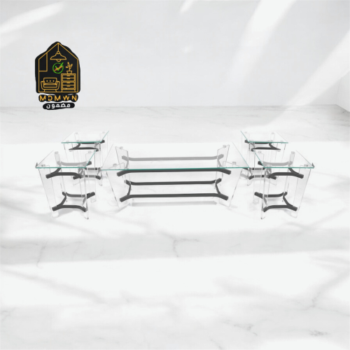 طقم استيل اكرليك 4+1 مستطيل