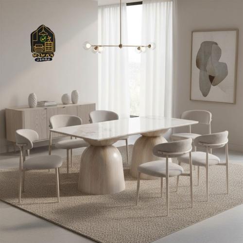 طاولة طعام سيراميك مودرن مع كراسي