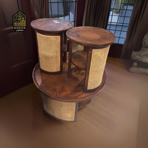 طقم طاولات كنبوا منحني بتفاصيل فاخرة