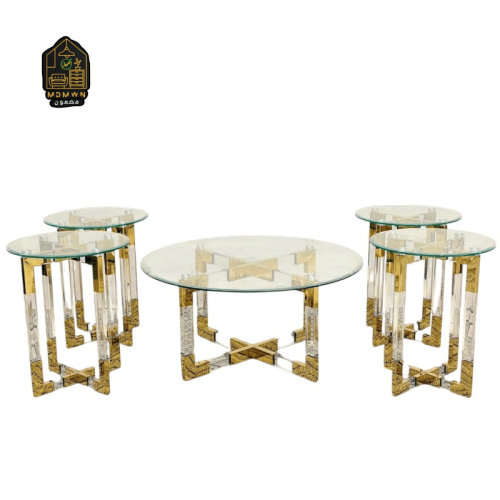 طقم طاولات "ستايل مودرن" بقاعدة هندسية راقية