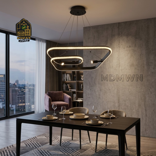 ثريا LED مودرن هندسية بتصميم فاخر الوان