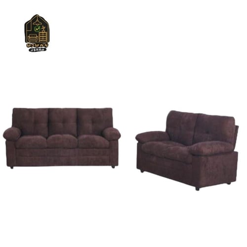 طقم كنب فاخر مكون من كنبة ثلاثية وكنبة ثنائية تصمي...