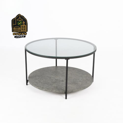 طاولة دورين مفردة دائرية رمادي فاتح