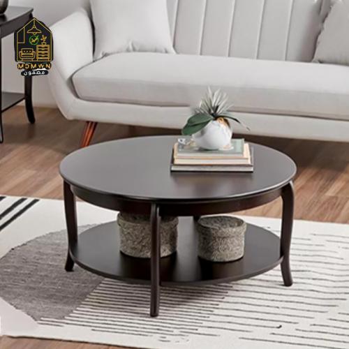 طاولة قهوة دائرية خشبية