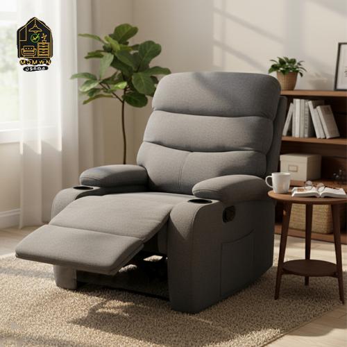 كرسي استرخاء مخمل لون رمادي ثابت