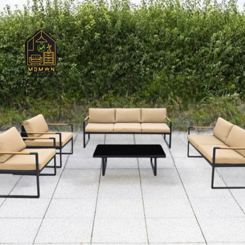 طقم كنب المنيوم 7 اشخاص بيج