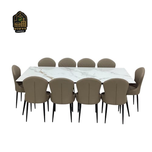 سفرة رخامية فخمة بـ10 كراسي مودرن - لمسة راقية لبي...