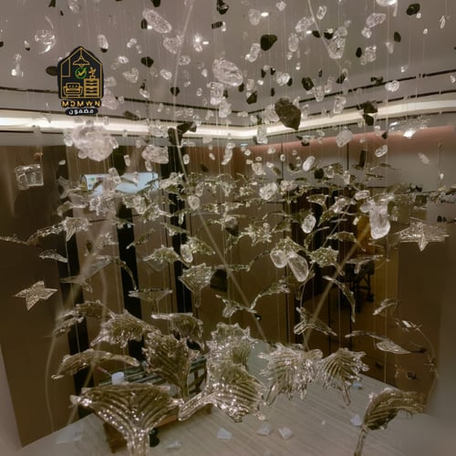 ثريا قزاز ورق شجر عدة الوان مقاس 180 * 80