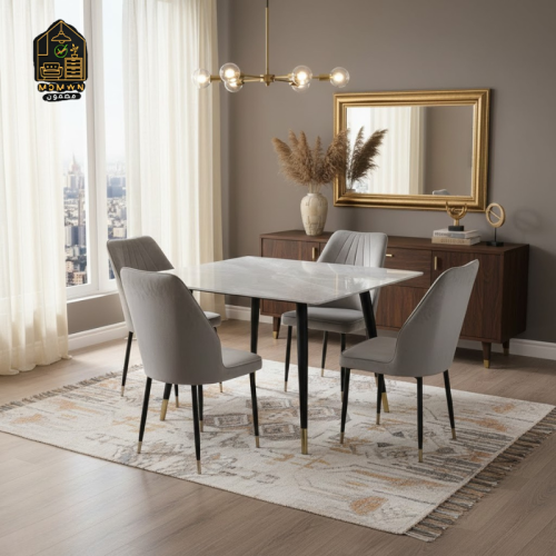 طاولة طعام عصرية 4 كراسي مقاس 110 سم