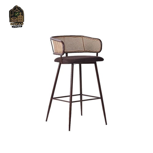 كرسي بار بتصميم رتان كلاسيك عصري