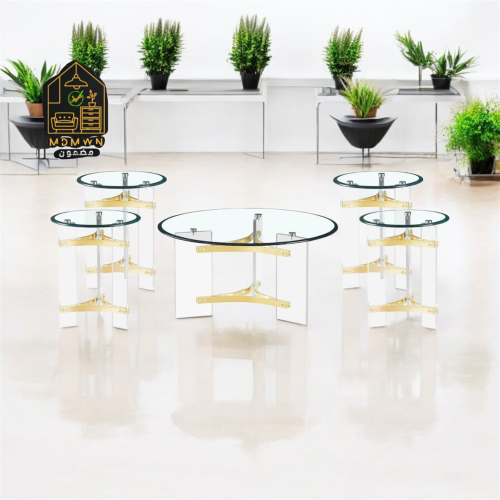 طقم استيل اكرليك 4+1 دائري