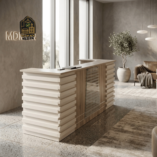 Modern wooden reception counter, various sizes and colors
