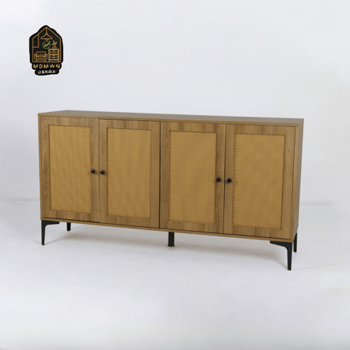 خزانة "رُقي القش" بأربعة أبواب - تصميم فخم بلونين