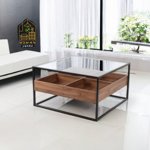 طاولة خدمة بسطح زجاج 80 سم