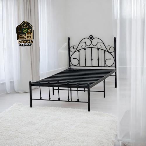 سرير حديد مزخرف بمسند قوسي أنيق 200*120