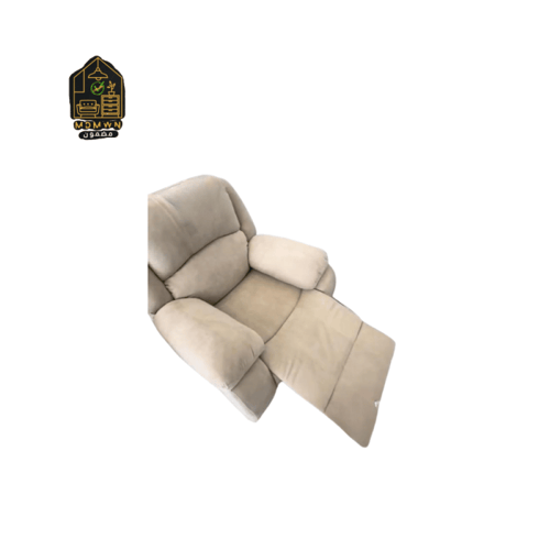 كرسي استرخاء مخمل لون رمادي ثابت