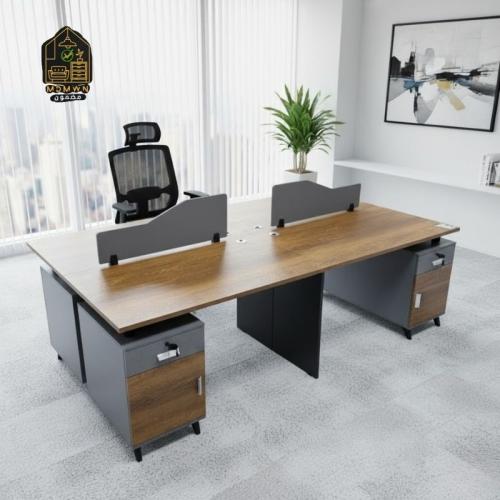 مكتب عمل رباعي مع أدراج