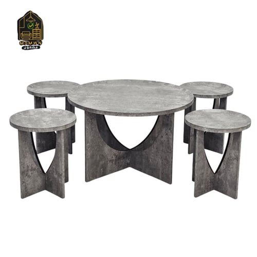 طقم طاولات شاي خشبي دائري فاخر