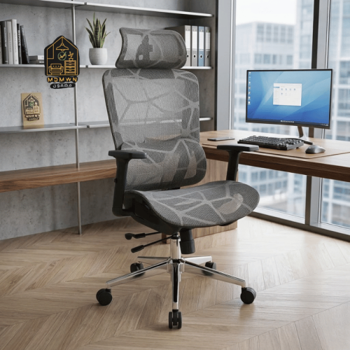 كرسي مكتب شبك مريح بتصميم عصري لونين