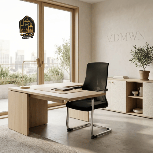 Swivel office chair - ergonomic design with chrome...