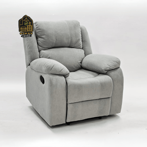 كرسي استرخاء مخمل لون رمادي ثابت