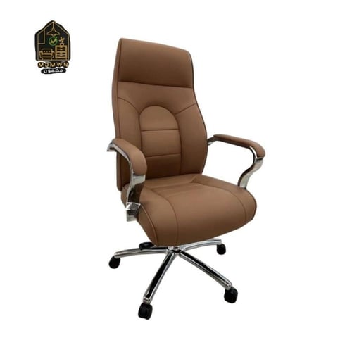 كرسي مكتب مدير دوار بظهر عالي جلد فاخر