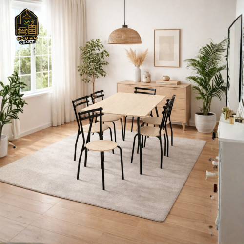 طاولة طعام 6 كراسي مقاس 140 سم