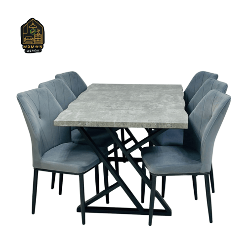 طقم طاولة طعام خشبي فاخر مع 6 كراسي تنجيد فاخر بأل...