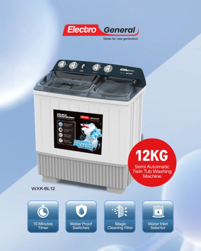 12KG TWIN TUB WASHING MACHINE – WXK-BL12