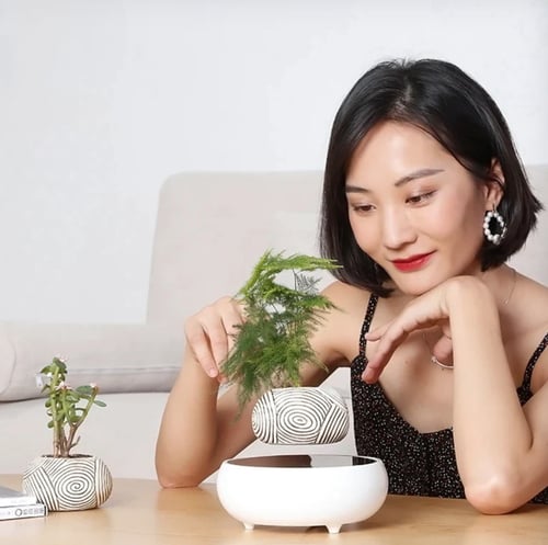 وعاء نباتات عائم شكل رخامي