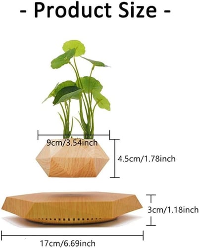 وعاء نباتات عائم قاعدة سداسي بني فاتح