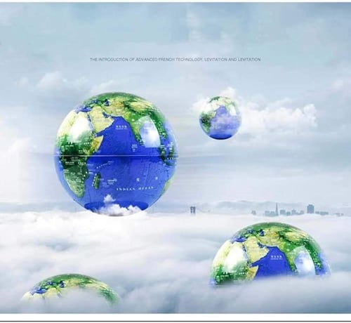 كرة ارضية ليد دائرية سوداء