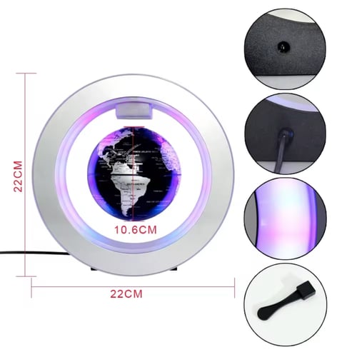 كرة ارضية اسود عائمة دائرية