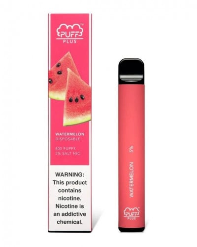 سحبة جاهزة بنكهة البطيخ 800 موشة Puff Bar Plus Wat...