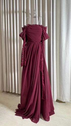 فستان جورجيت دانتيل عودي