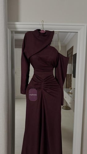 فستان لينن عودي