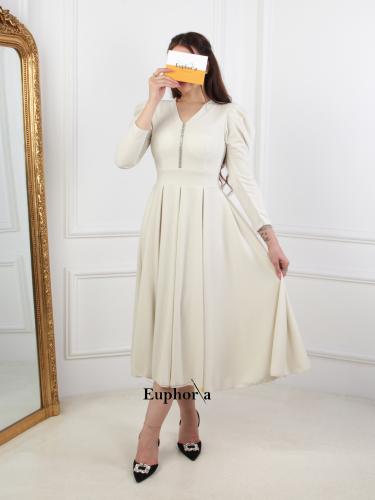 فستان اكمام مع سحاب انيق