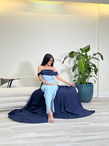 فستان من قطعتين مع شاحط