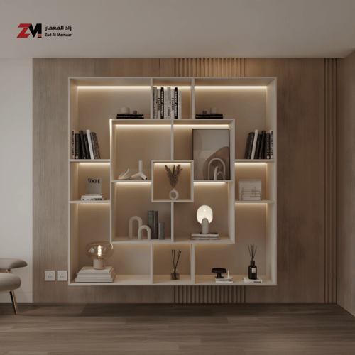 مكتبة كتب على شكل مربع