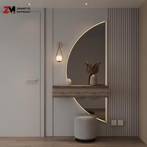 مدخل بمرايا نصف دائرية