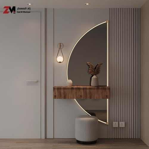 مدخل بمرايا نصف دائرية