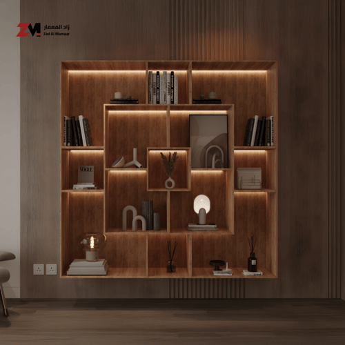 مكتبة كتب على شكل مربع