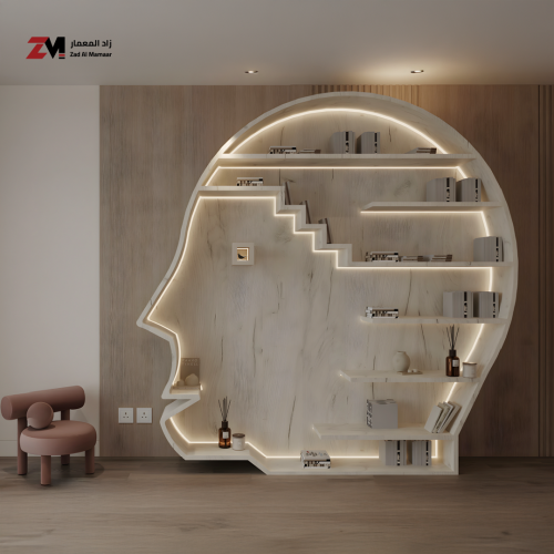 مكتبة على شكل وجة رجل