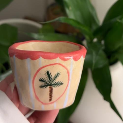 فنجان قهوة نخيل لون اشقر فاتح